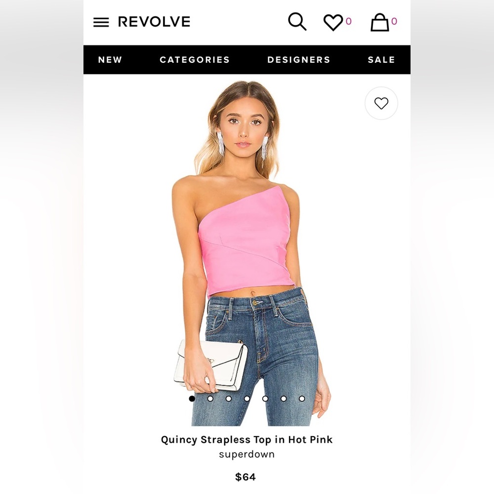 Revolve Superdown Quincy Crop Top Hot Pink Size S NEVER WORN